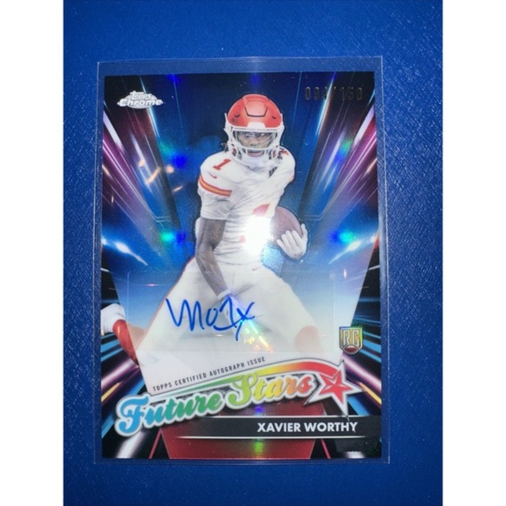 XAVIER WORTHY Blue Refractor Rookie Auto #/150 RC 2024‎ Topps Chrome Football BK